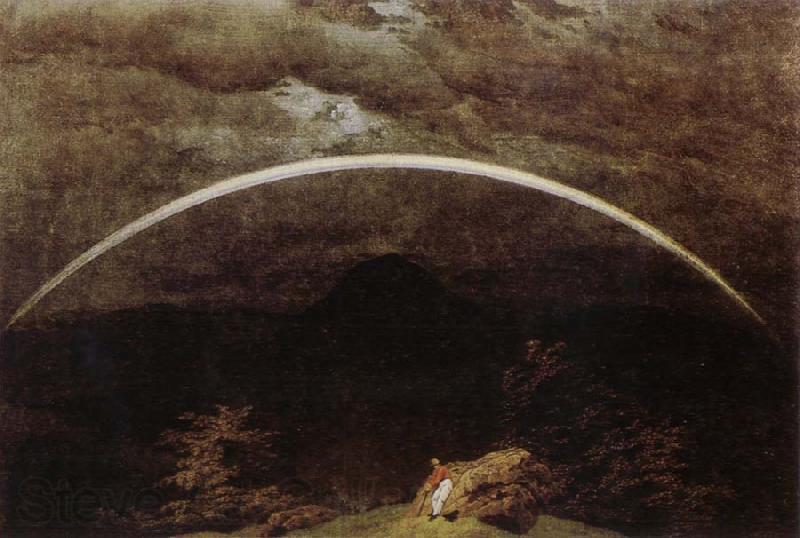 Caspar David Friedrich Mountain Landscape with Rainbow